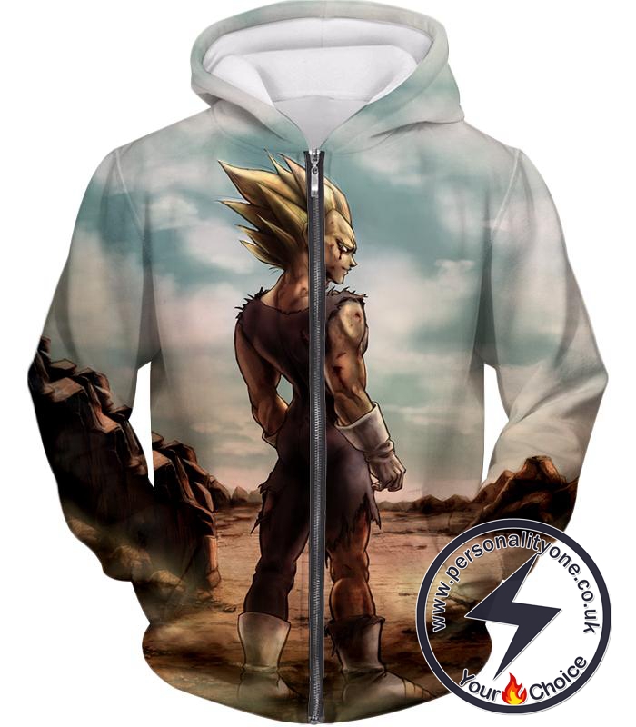 Dragon Ball Super Vegeta Super Saiyan 2 Awesome Graphic Anime Zip Up Hoodie